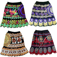 Jupes de qualité supérieure pour femmes, motif floral brodé, taille élastique, jupes midi, style décontracté des îles micronésiennes