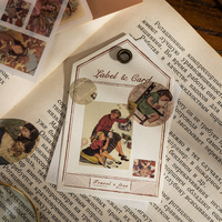 2 Buah Per Paket Seri Romantis Stiker Dekorasi Bunga Retro Artistik Bahan DIY untuk Notebook Stiker Buatan Tangan 6 Model