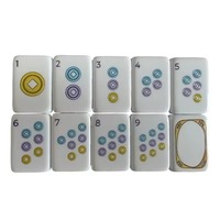 Mahjong américain imprimé, tuiles acryliques 4 couches, motif floral Koi, éventail, Joker inclus, vente en gros