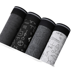 Caleçons Boxers Homme HUANZHI Nouveau Design en Coton Respirant Tricoté Sans Couture Motif Imprimé Taille Classique Américaine – Vente en Gros - Product Image 4