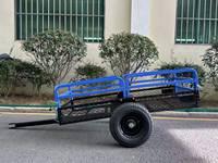 Chariot de jardin en métal durable, remorque de jardin, chariot à benne basculante avec double roues, capacité de charge de 1500 lb