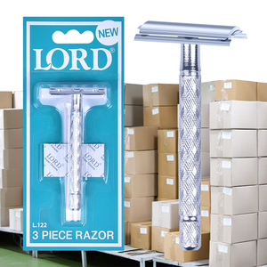 Top bán đôi cạnh lưỡi dao cạo râu an toàn thép carbon dao cạo với kim loại xử lý - Product Image 1