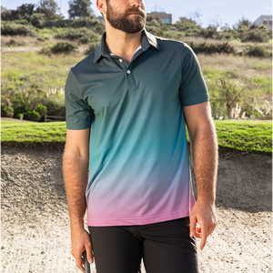 Men's Slim Fit Eco-friendly Breathable Lightweight Golf Polo Shirts Custom Digital Printed Short Sleeve Quick-Drying Wholesale