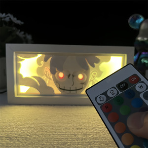 Lampe de nuit LED 3D tendance sur le thème de l'anime, boîte <span class=keywords><strong>à</strong></span> lumière découpée en papier, 16 couleurs changeantes, pour décoration de chambre de fan, cadeau - Product Image 3
