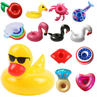 Accessoires de plage d'été : Porte-gobelet gonflable en PVC en forme de palmier/coque de noix de coco pour piscine
