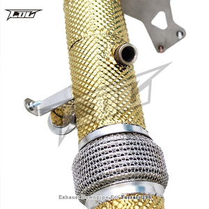 ท่อไอเสียแบบดาวน์ไปป์ Factory Gold Shielding สำหรับ Ferrari 296 GTB V6 3.0 ปี 2021-2024 ยี่ห้อ Boska ผลิตจากสแตนเลสสตีลแบบ High Flow - Product Image 5
