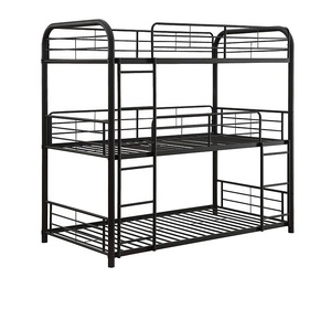 Industrial Triple Bunk <b>Bed</b> Frame Twin Size Iron Metal <b>Bed</b> Adjustable Function Bedroom Dormitory School Durable <b>Space</b> <b>Saving</b> - Product Image 2
