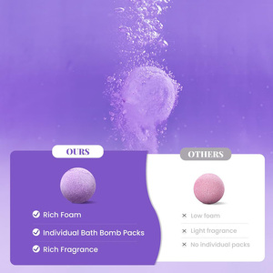 Bombes de bain au sel de soda violettes OEM, très vendues, avec emballage cadeau personnalisé, style mignon, forme lavable, durée de conservation de 3 ans - Product Image 5
