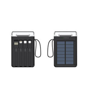 Banque d'alimentation <span class=keywords><strong>solaire</strong></span> 20000mAh avec 4 câbles intégrés, lampe torche LED, <span class=keywords><strong>portable</strong></span>, charge rapide 5V/2.1A pour le camping en plein air - Product Image 6