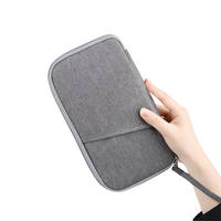 Organisateur de cartes bancaires personnalisé, porte-passeport de voyage RFID avec fermeture éclair