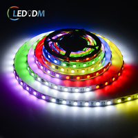 12V 24V IP67 Adreslenebilir RGBW LED Şerit, WS2818 / Wi-Fi Kontrolü ile 60 LED/m Çift Telli Sinyal