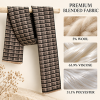 Écharpe tricotée haut de gamme en laine et viscose respirante pour homme, châle à carreaux polyvalent, cadeau pour petit ami
