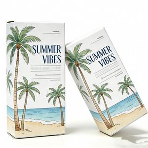 High Quality <b>White</b> Cardboard Self Erecting <b>Gift</b> <b>Box</b> with Matt Lamination Embossing Handle-Recycled Eco-friendly Packaging - Product Image 1