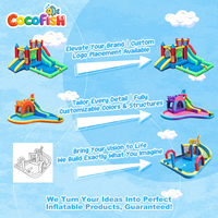 Château gonflable Cocofish Oxford avec mur d'escalade et but de football pour les tout-petits, centre de jeux pour les fêtes d'anniversaire des enfants