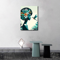 Impression sur toile de portrait de femme africaine, peinture sur toile 40x60cm, art mural moderne pour chambre à coucher, salle à manger, encadré/non encadré