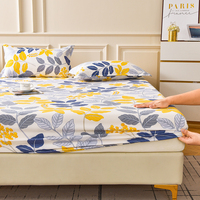Ensemble de literie 3 pièces en polyester 100% Queen Size Drap-housse et housse de matelas de style uni pour hôtels et hôpitaux Qualité de qualité