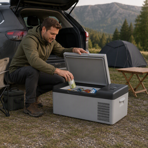 Réfrigérateur portable, mini réfrigérateur électrique 12v, compresseur, congélateurs de camping, double température et double commande - Product Image 1