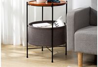 Table d'appoint ronde pour salon avec petite table métallique amovible avec