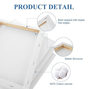 <span class=keywords><strong>Tele</strong></span> <span class=keywords><strong>per</strong></span> <span class=keywords><strong>Pittura</strong></span> Bianche 16x20 Pollici, 100% Cotone, <span class=keywords><strong>Telai</strong></span> <span class=keywords><strong>per</strong></span> <span class=keywords><strong>Pittura</strong></span> a Olio e Acrilico, Vendita all'Ingrosso - Product Image 4