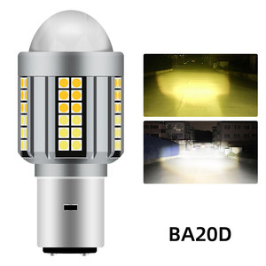 Ampoule de phare de moto CSP LED H4 BA20D super lumineuse DC12-80V 3000K 6000K, faisceau haut et bas, blanc et jaune, projecteur facile à installer - Product Image 2