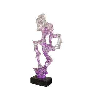 Escultura de Resina de Cristal con Diseño de Qi Púrpura del Este, 350x130x750mm, Decoración Abstracta para el Hogar - Product Image 5