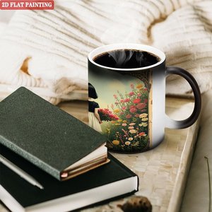 Novelty Mug Frosted Black 11oz <b>Ceramic</b> Heat Sensitive Color Changing <b>Cup</b> - Product Image 3