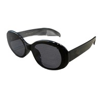 QUEJOEY Lunettes de soleil ovales à monture fine style œil-de-chat pour femme, sophistiquées, style urbain, protection UV400, non polarisées, monture noire