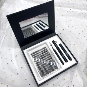 Kit de cils en grappe faits main DIY - Extensions de cils Mega Volume 10D-20D 12 rangées Marque privée - Product Image 4