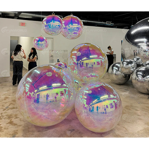 Globo inflable de Navidad para eventos, fiesta, gran burbuja sellada de Pvc brillante, bola iridiscente, esfera metálica, Bola de espejo inflable - Product Image 3