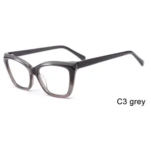Phụ nữ Acetate Cat Eye photochromic photogrey khung quang học Chống ánh sáng màu xanh Eyewear photogrey Chống phản ánh Kính - Product Image 4