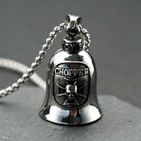 Liontin Kalung Tengkorak & Salib Gaya CHOPPER Ukiran Gothic, Baja Anti Karat, Perhiasan Hadiah Fashion Pria