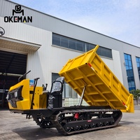 OKEMAN Dumper chenillé diesel 3 tonnes, véhicule de transport à chenilles épaissies, pompe haute efficacité super durable