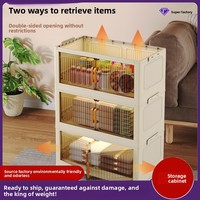 Armoire de rangement pliable en plastique, design moderne et minimaliste pour le salon, unité d'étagères pour la maison, organisateur de jouets pour enfants