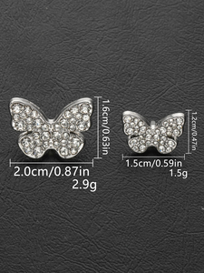 Hình bướm Hợp kim kẽm <span class=keywords><strong>Shank</strong></span> nút <span class=keywords><strong>25mm</strong></span> <span class=keywords><strong>Shank</strong></span> với lấp lánh Rhinestone embellishments cho quần áo trang trí - Product Image 2