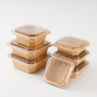 Boîte carrée en papier kraft imperméable jetable pour la restauration, le camping, les pique-niques, en vrac