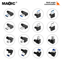 Cable de Carga de Datos Micro USB de 5 Pines, Conector Macho a Macho, con Ángulo de 90 Grados hacia Arriba, Abajo, Izquierda y Derecha, OEM