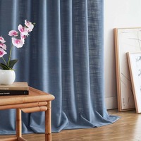 Rideaux occultants sur mesure en polyester/lin de style européen de luxe, écologiques, pour la maison, le salon, les fenêtres