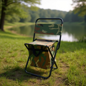 Silla Plegable para Pesca, de Tela Oxford con Camuflaje y Marco de Hierro, para Camping y Jardín, Estilo Casual Rectangular - Product Image 2