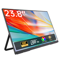 Moniteur portable Eimio 280 nits IPS 4K 23,5 pouces, double écran, extension d'écran pour ordinateur portable, extension Type-C, personnalisation en gros