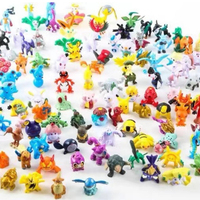 Figurines miniatures en PVC à succès, lot de 144 pièces, style dessin animé, figurines Pokemoned, Munecos De Coleccion, jouets en emballage OPP