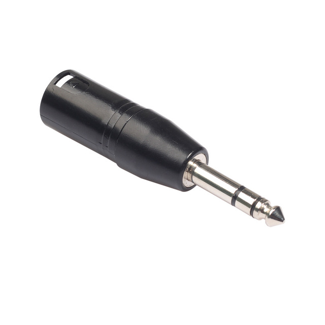 Black zinc alloy electroplated casing stereo 6.35mm male TRS connector for microphone audio adapter