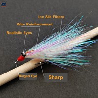 Crazy Charlie Bait Rig 3-Hook Fly Sabiki Rig Pré-monté Crazy Charlie Streamers pour la truite, le panfish, le maquereau, plumes 65cm 10 #   12 #