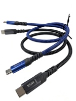 Cable de Datos USB-C de Nailon de Alta Calidad, 100W 10Gbps, Carga Rápida PD, Cable de Sincronización Trenzado Resistente para Cámara
