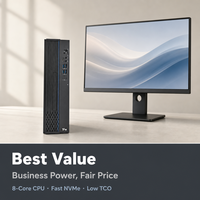 Pack de bureau optimisé Zhaoxin KX U6780A 8 cœurs 2,7 GHz 16 Go de RAM 512 Go NVMe SSD Graphiques intégrés Boîtier 8L