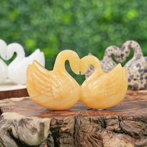 Venta al por Mayor de Tallados de Animales en Piedra Natural, Gemas de Cuarzo en Forma de Corazón, Tallados de Cristal de <span class=keywords><strong>Cisne</strong></span> para Decoración - Product Image 4