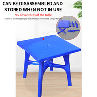 Table de jardin en plastique durable et légère, carrée, pour événements extérieurs - Empilable et résistante à l'eau