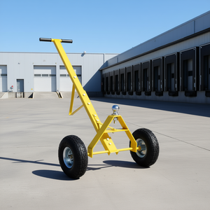 Chariot de remorquage jaune, capacité 600 lb, pneus pneumatiques pour une capacité de charge maximale de la languette. - Product Image 2