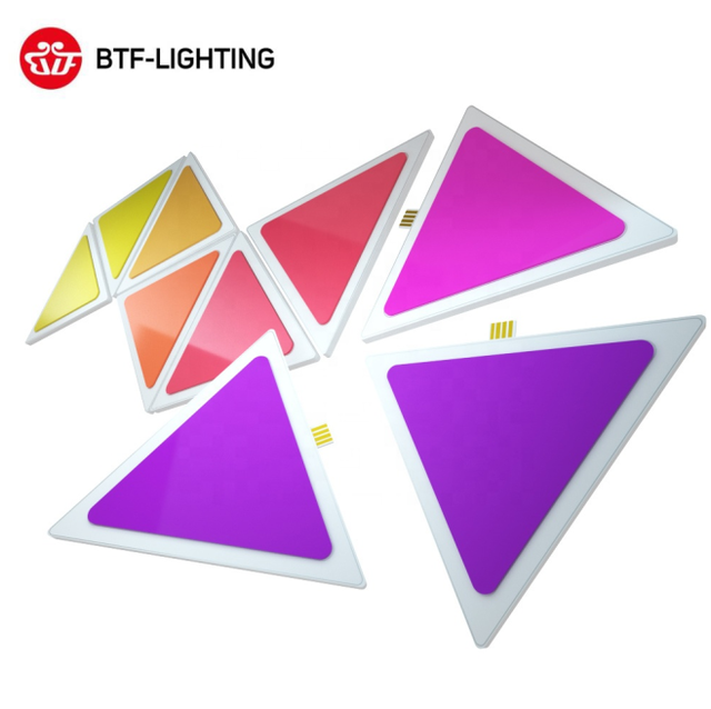 Android/IOS WiFi APP Music Control 9 PCS Panels in One Kit RGB Color Triangle Smart Led Panel Light for Room/Wall Lighting