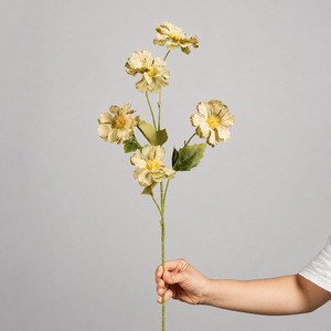 Orquídeas Artificiales Mu Jin Gesang, 5 Cabezas, Pétalos de PVC en Azul, Gris y Verde, para Decoración del Hogar, Accesorios de Boda, Arreglos de Escritorio - Product Image 2