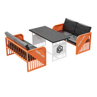 Mobilier commercial de restaurant, style industriel en fer, canapé, table, chaise pour salon de thé, café, bar, salle de sport